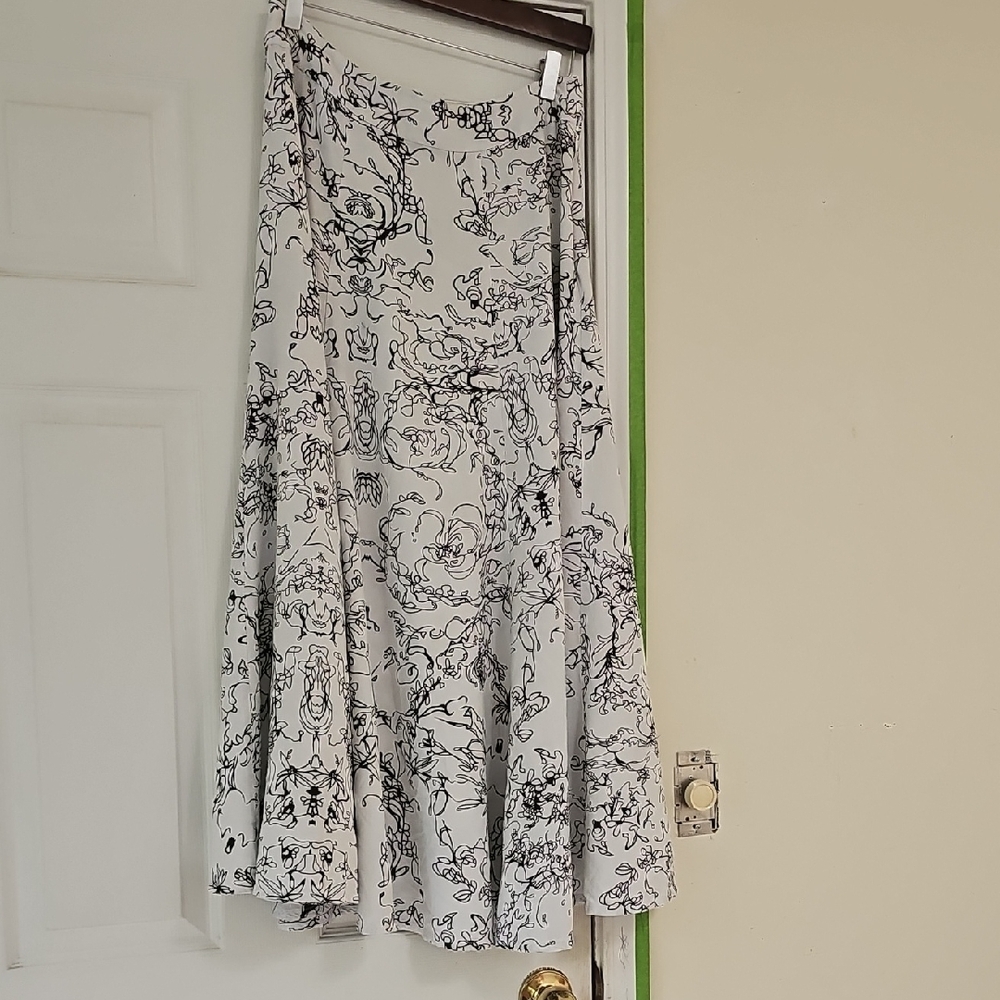 Soft Surroundings Artistic Black and White A-Line Skirt